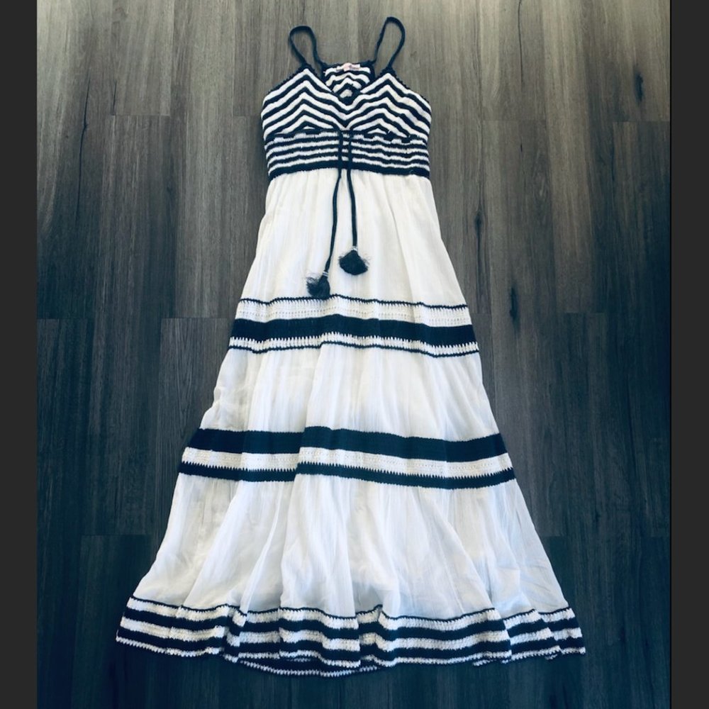 Calypso St. Barth Navy and White Maxi Dress in EUC - Picture 2 of 11